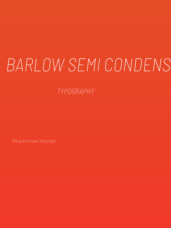 Barlow Semi Condensed Thin Italic Poster