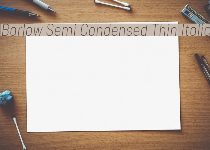 Barlow Semi Condensed Thin Italic Font examples