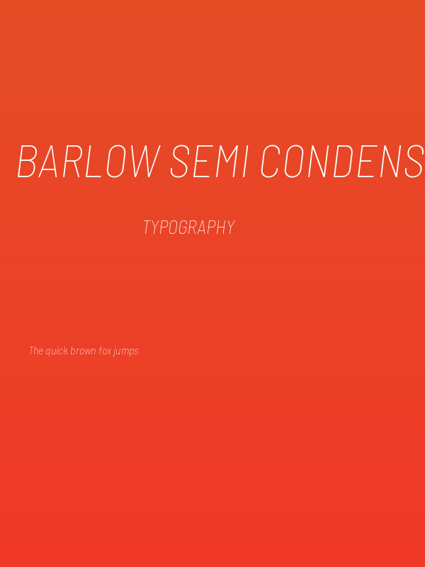 Barlow Semi Condensed Thin Italic Poster