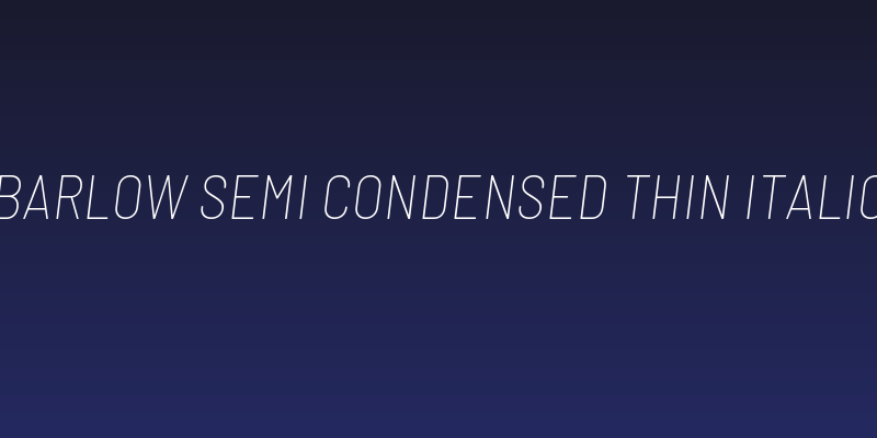Barlow Semi Condensed Thin Italic Social Header