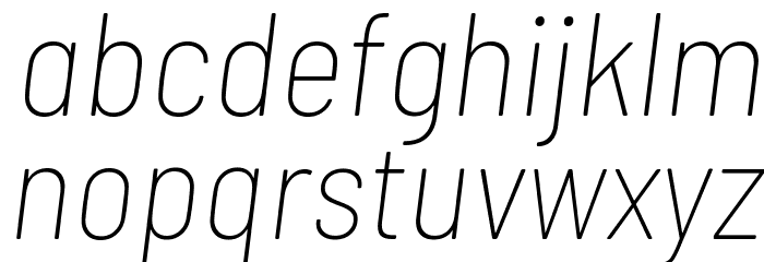Barlow Semi Condensed Thin Italic Font LOWERCASE