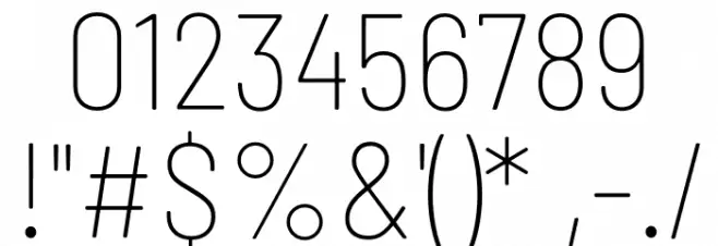 Barlow Semi Condensed Thin Font OTHER CHARS
