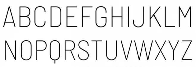 Barlow Semi Condensed Thin Caratteri MAIUSCOLE