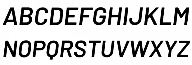 Barlow SemiBold Italic फ़ॉन्ट अपरकेस