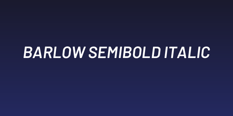 Barlow SemiBold Italic Social Header