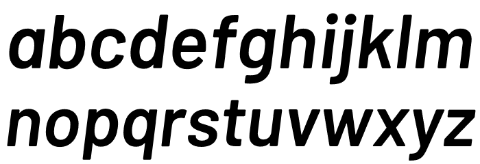 Barlow SemiBold Italic Font LOWERCASE