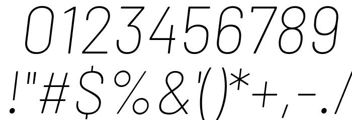 Barlow Thin Italic Font OTHER CHARS