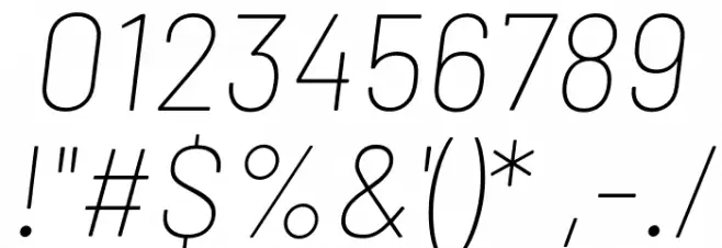 Barlow Thin Italic Font OTHER CHARS