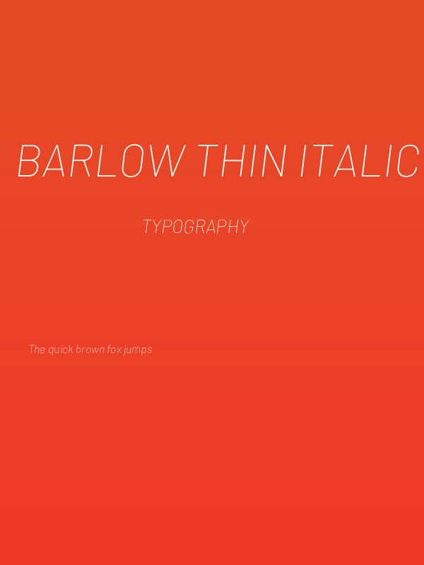 Barlow Thin Italic Poster