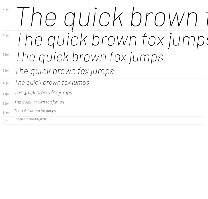 Barlow Thin Italic Waterfall