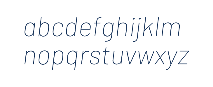 Barlow Thin Italic Lowercase