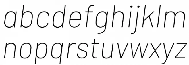Barlow Thin Italic Fuentes MINÚSCULAS