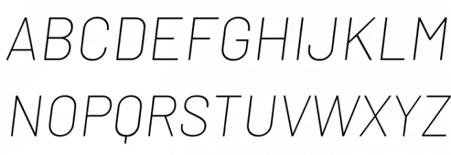 Barlow Thin Italic フォント 大文字