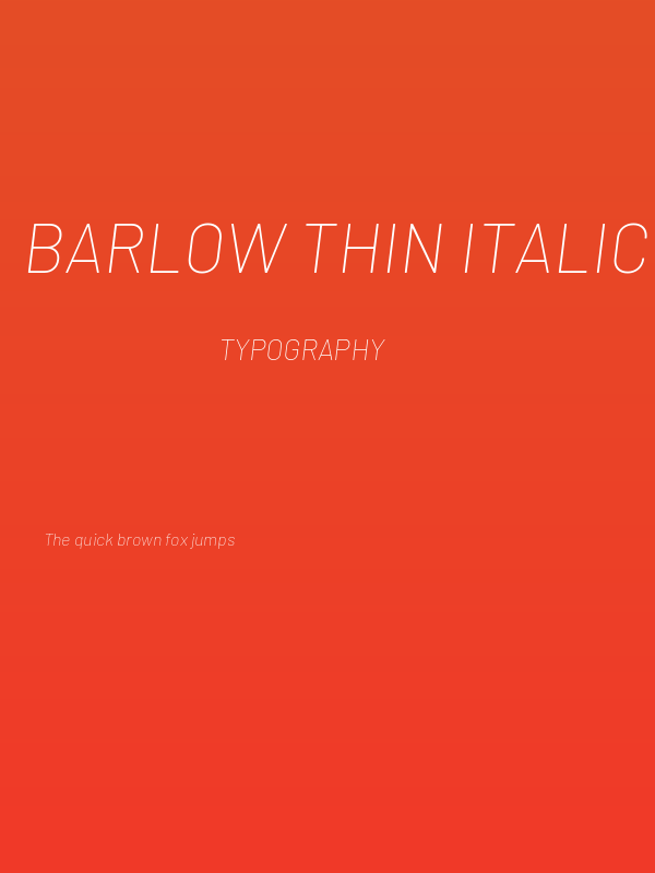 Barlow Thin Italic Poster