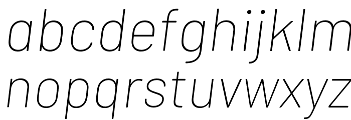 Barlow Thin Italic Font LOWERCASE