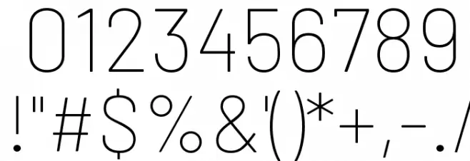 Barlow Thin Font OTHER CHARS