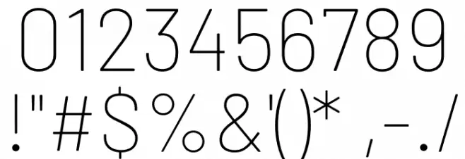 Barlow Thin Font OTHER CHARS