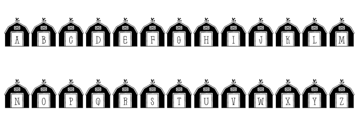 Barn-Letters Filled Font LOWERCASE