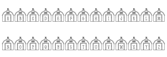 Barn-Letters Regular Font LOWERCASE