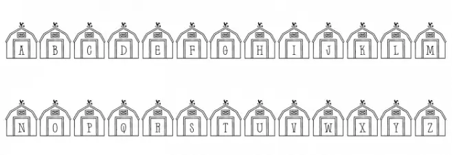 Barn-Letters Regular फ़ॉन्ट लोअरकेस