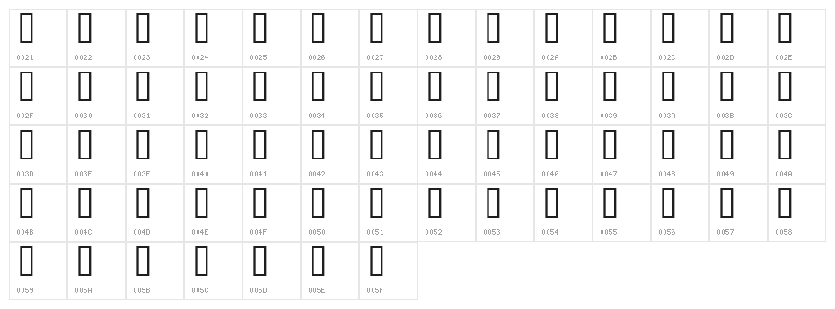 Barnett Device Character Map