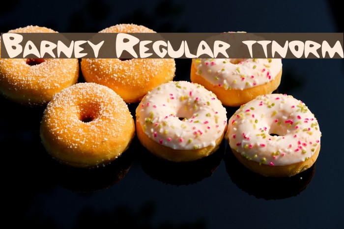 Barney Regular ttnorm Font examples