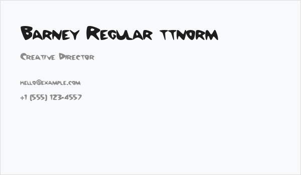 Barney Regular ttnorm Business Card