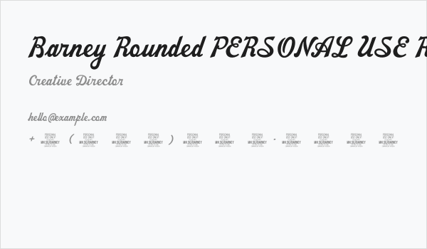 Barney Rounded PERSONAL USE Regular Business Card