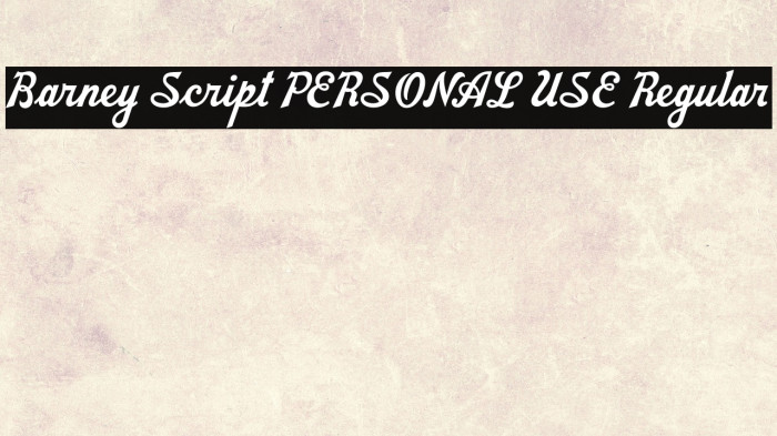 Barney Script PERSONAL USE Regular Example 2