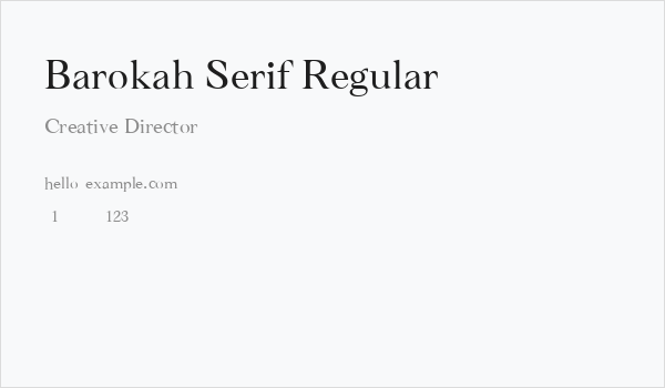 Barokah Serif Regular Business Card