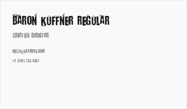 Baron Kuffner Regular Business Card