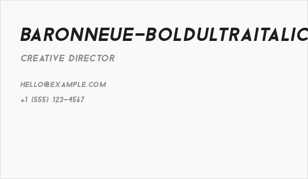 BaronNeue-Boldultraitalic Business Card
