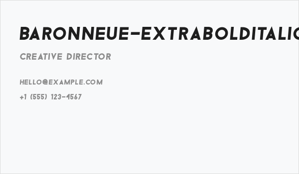 BaronNeue-ExtraBolditalic Business Card