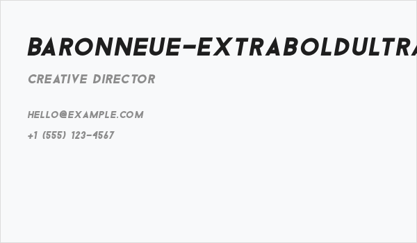 BaronNeue-ExtraBoldultraitalic Business Card