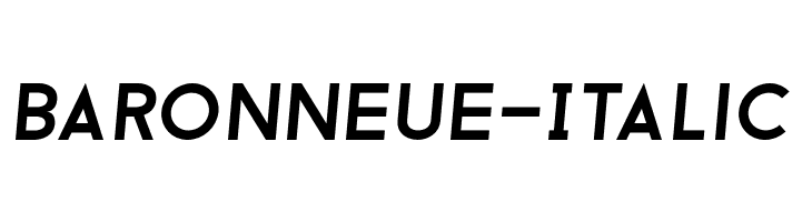 BaronNeue-Italic Caratteri