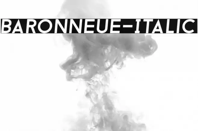 BaronNeue-Italic Font examples
