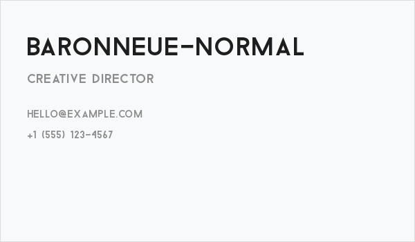BaronNeue-Normal Business Card