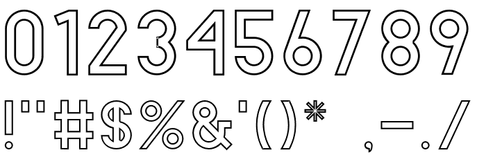 BaronNeue-Outline Font OTHER CHARS