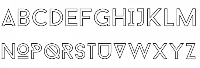 BaronNeue-Outline Schriftart Groß