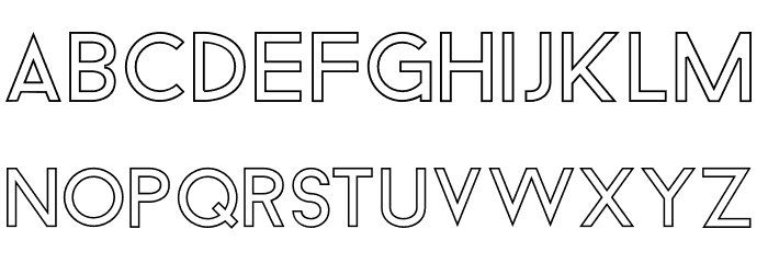 BaronNeue-Outline Font LOWERCASE