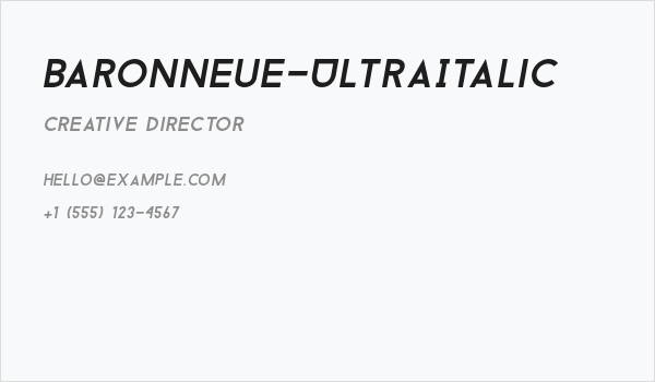 BaronNeue-UltraItalic Business Card