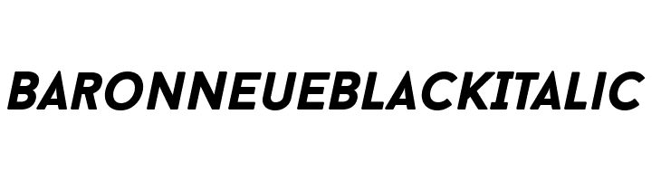 BaronNeueBlackItalic Font