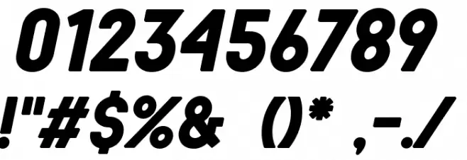 BaronNeueBlackItalic Font OTHER CHARS