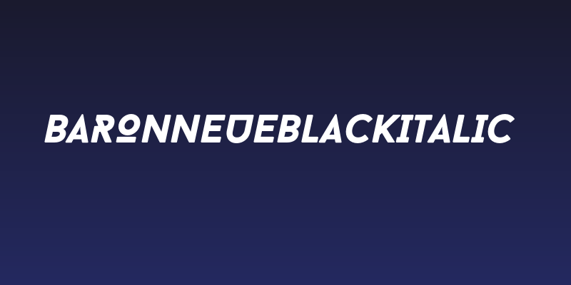 BaronNeueBlackItalic Social Header