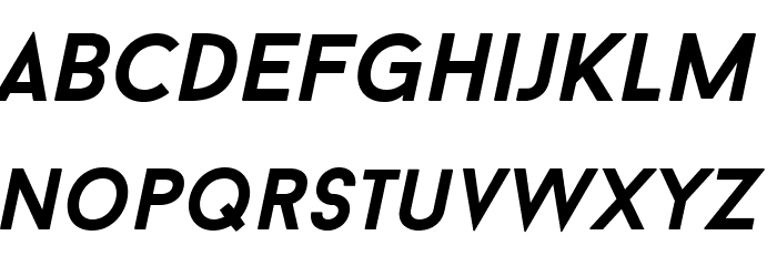 BaronNeueBoldItalic Font LOWERCASE