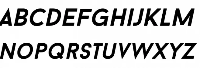 BaronNeueBoldItalic Schriftart Kleinbuchstaben