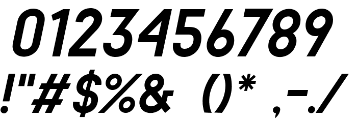 BaronNeueItalic Font OTHER CHARS