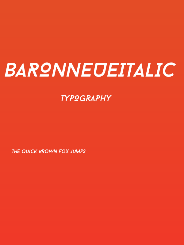 BaronNeueItalic Poster