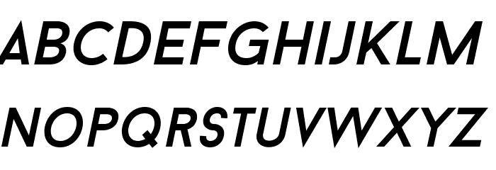 BaronNeueItalic Font LOWERCASE
