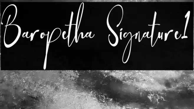 Baropetha Signature1 Font examples